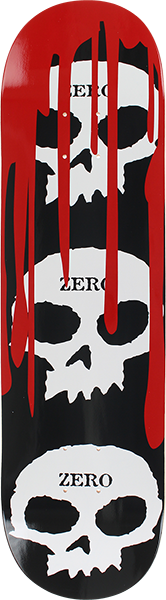 ZERO 3 SKULL WITH BLOOD DECK-7.25 BLK/WHT/RED